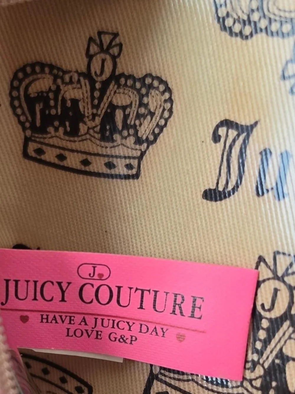 Rare vintage y2k Juicy Couture house of juicy / queen of juicy velour makeup bag